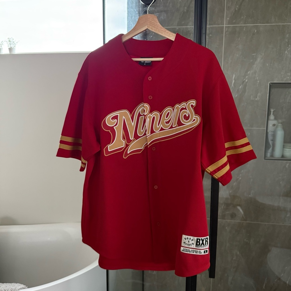 San Francisco 49ers Born x Raised Scarlet Baseball Fashion Jersey NFL